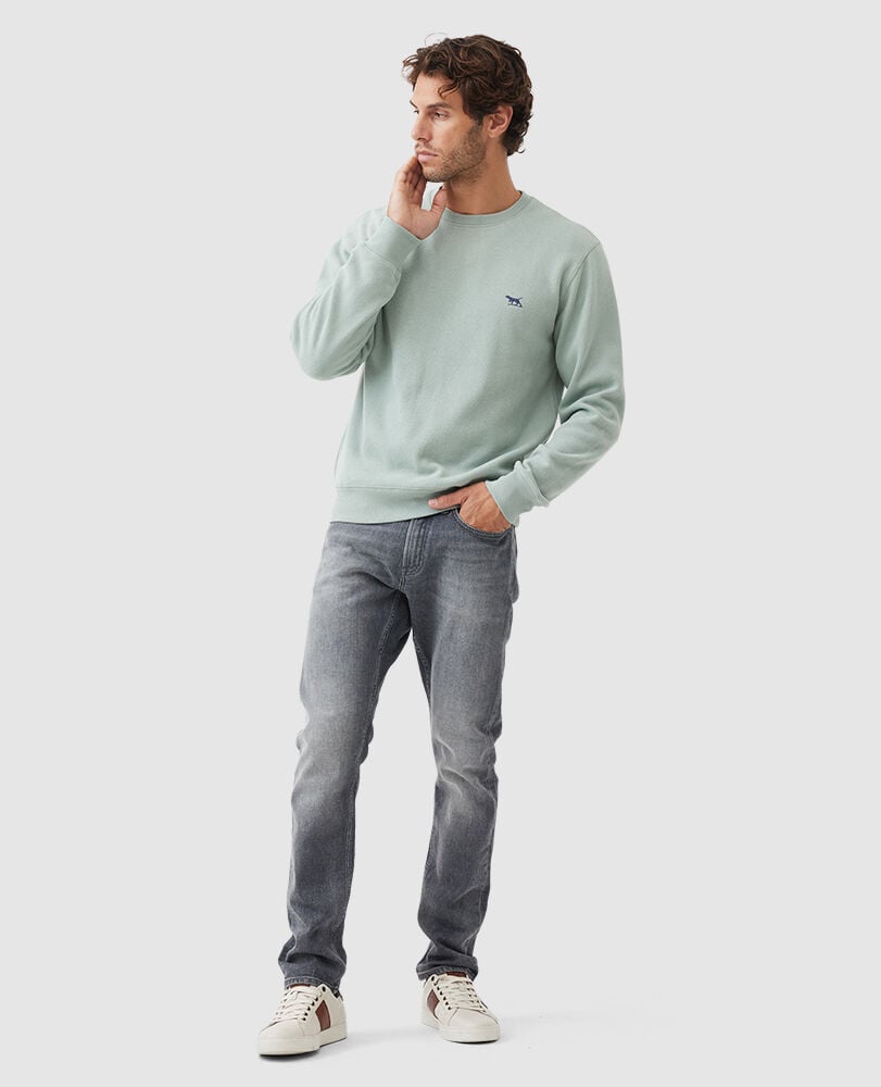 Gunn Crew Neck Sweat, CELADON, Off Front