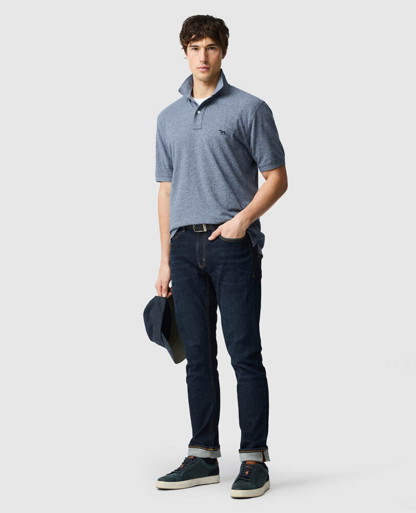 The Gunn Original Fit Polo, DENIM, Off Front
