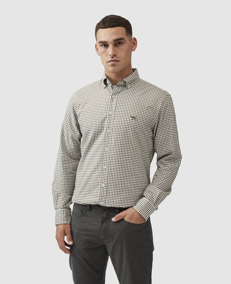 Gunn Check Oxford Sports Fit Shirt, LODEN