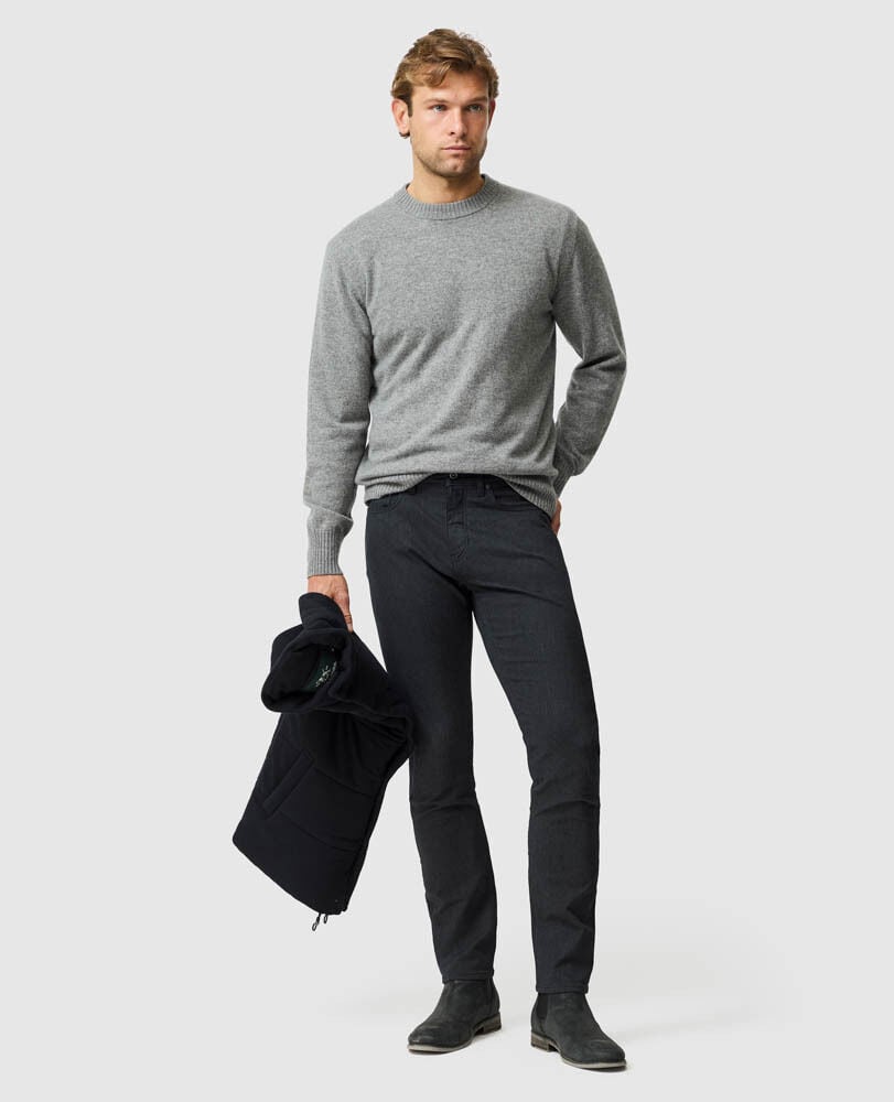 Stewart Island Knit, CHARCOAL, Off Front