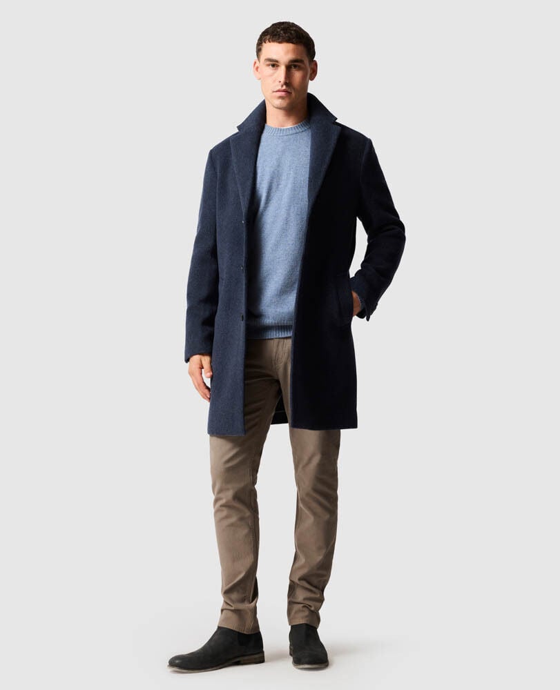 Colwood Coat, NAVY MARLE, Off Front