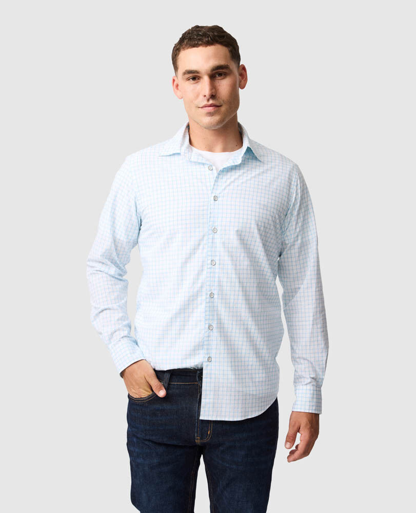 Ashmore Place Sports Fit Shirt, SKY, Front
