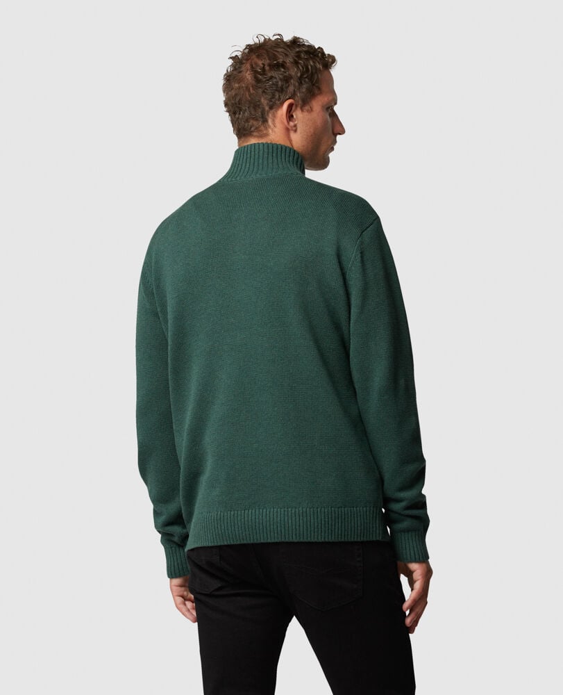 Merrick Bay 1/4 Zip Sweater, FOREST, Back