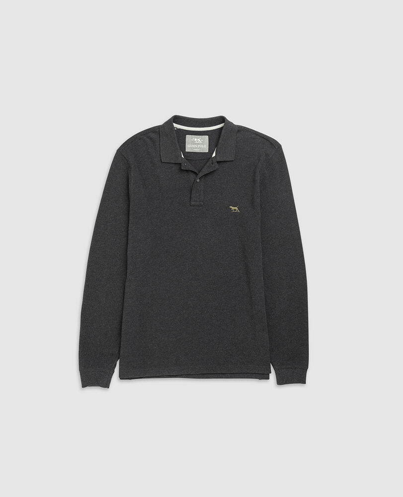 Polo manches longues gunn, FUSAIN, Flat Lay