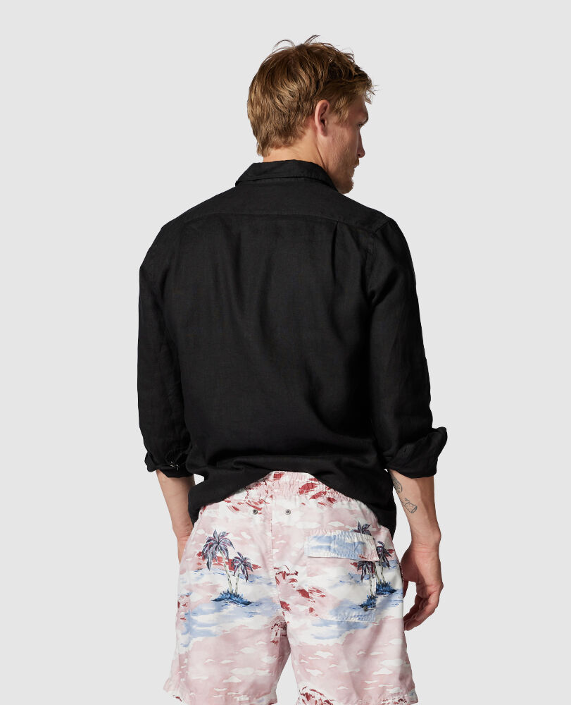 Chemise slim en lin Coromandel, ONYX, Back
