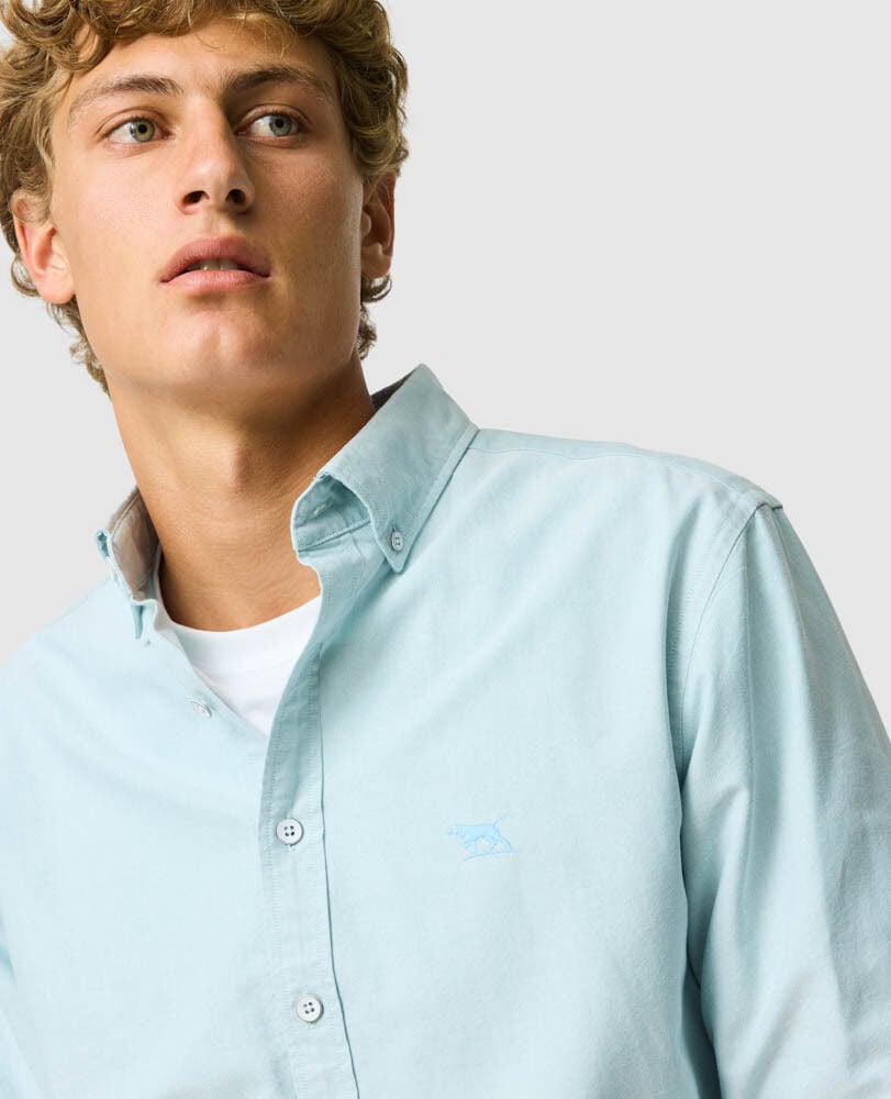 Gunn Oxford Sports Fit Shirt, SEAFOAM, Detail 3