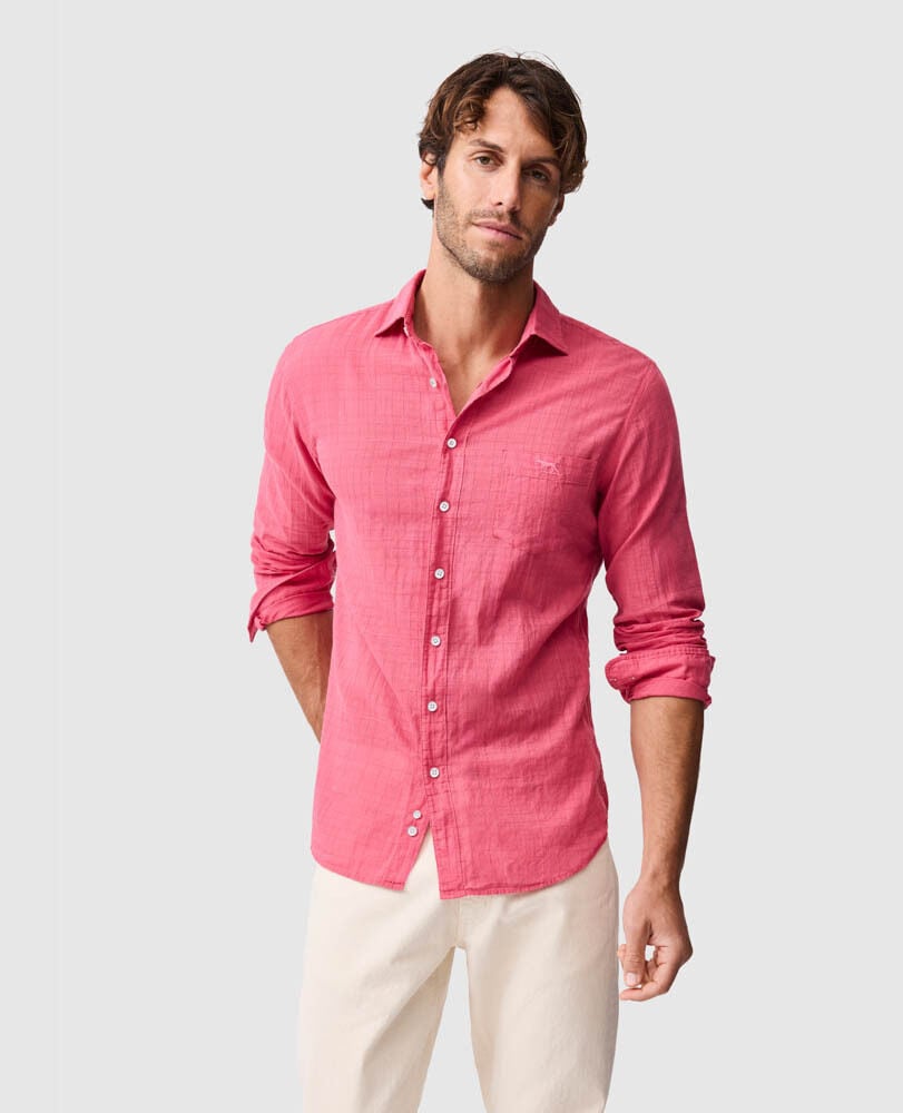 Taupo Bay Sports Fit Shirt, GERANIUM, Front