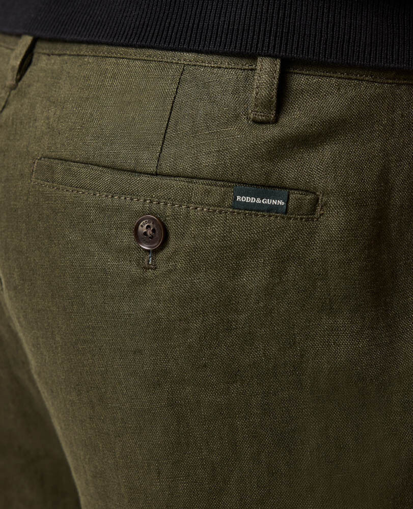 Resort Linen Short, DARK OLIVE, Flat Lay