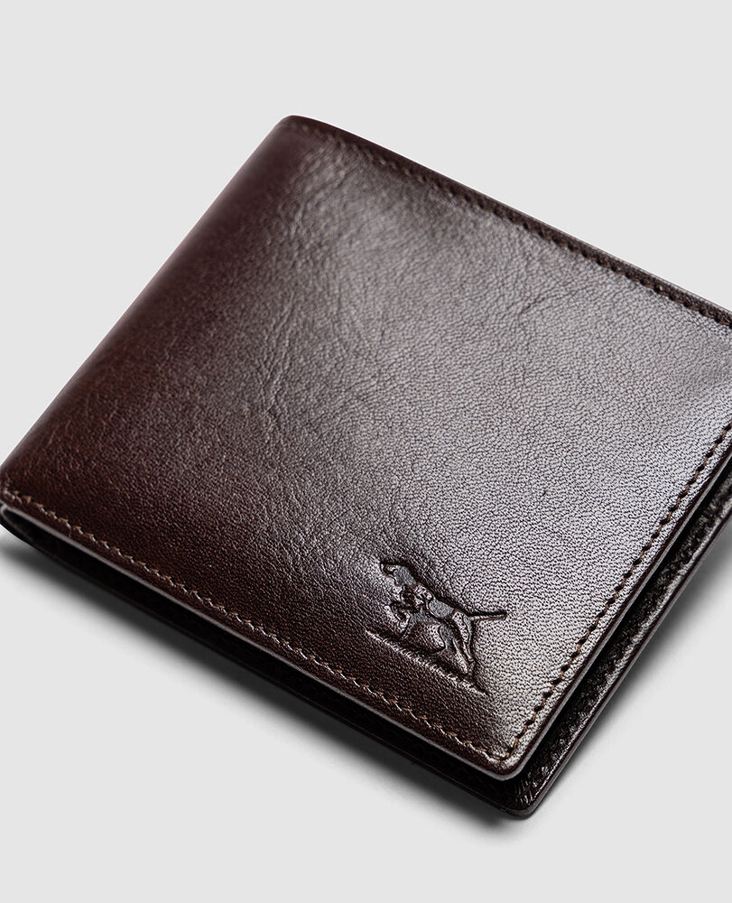 Wakefield Bi-Fold Wallet, CHOCOLATE, Flat Lay
