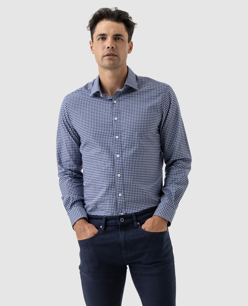 Marone Sports Fit Shirt, NAVY, Front