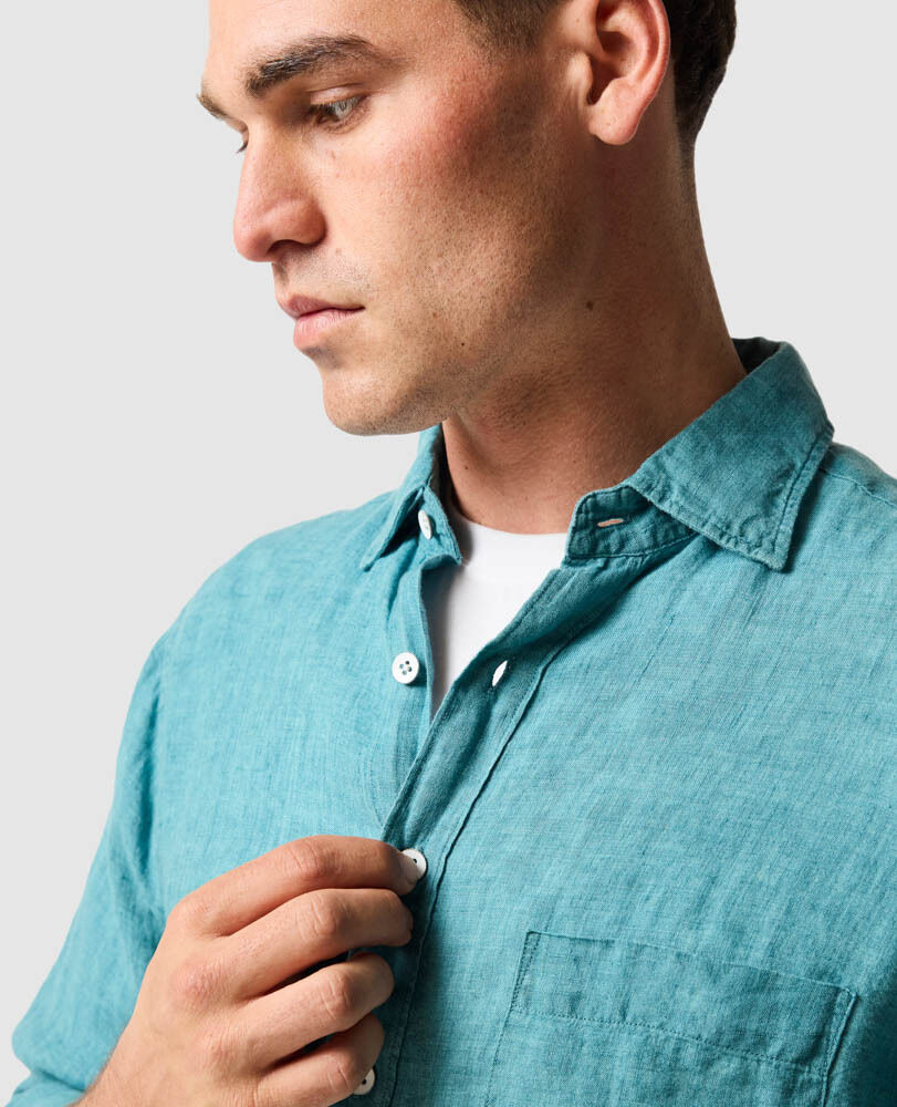 Chemise slim en lin Coromandel, SAVANE, Detail 3