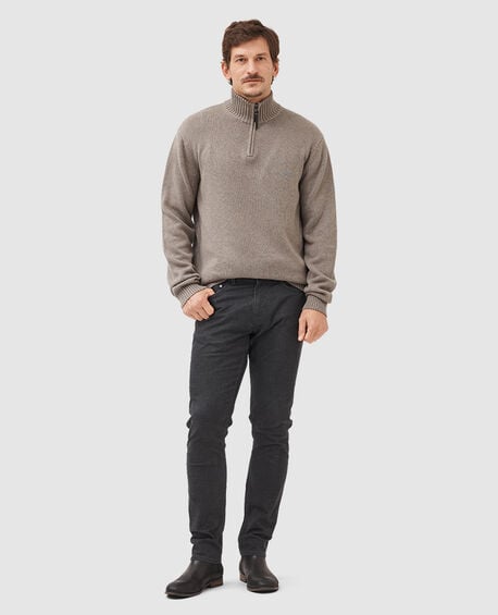 Merrick Bay 1/4 Zip Sweater, ALMOND