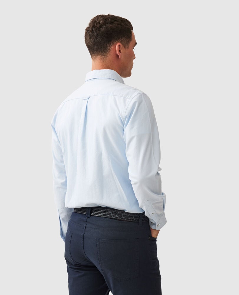 Oxfordhemd Gunn mit sportlicher Passform, PUDERBLAU, Back