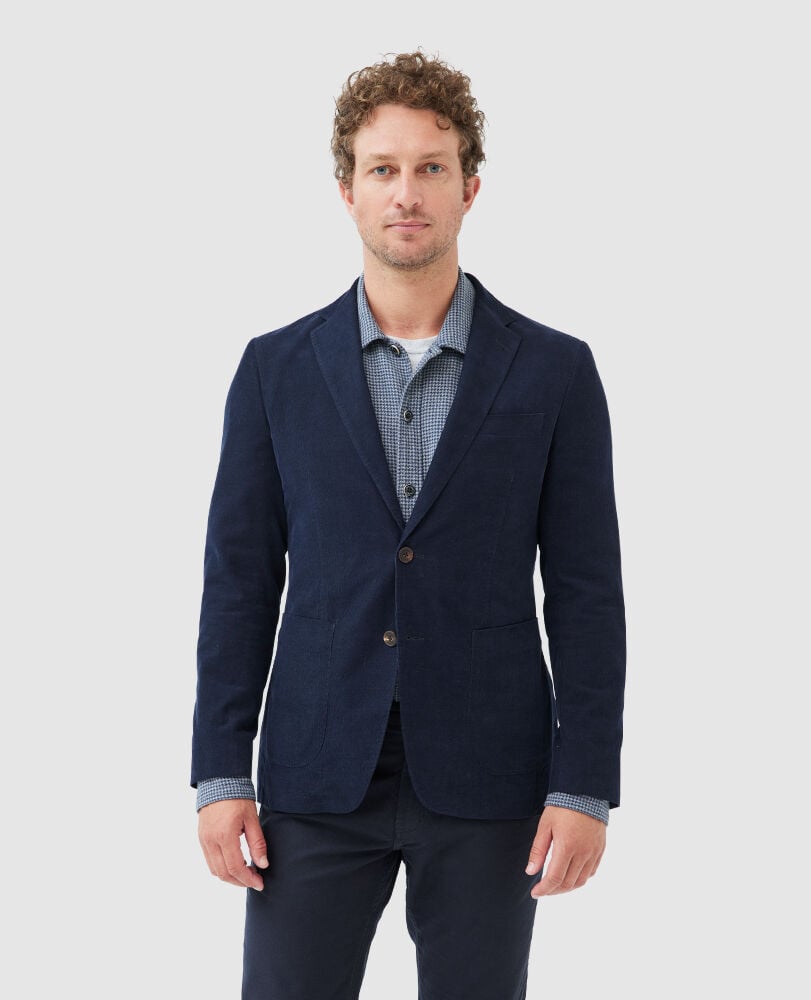 Saint Bathans Sports Fit Jacket, NAVY, Front