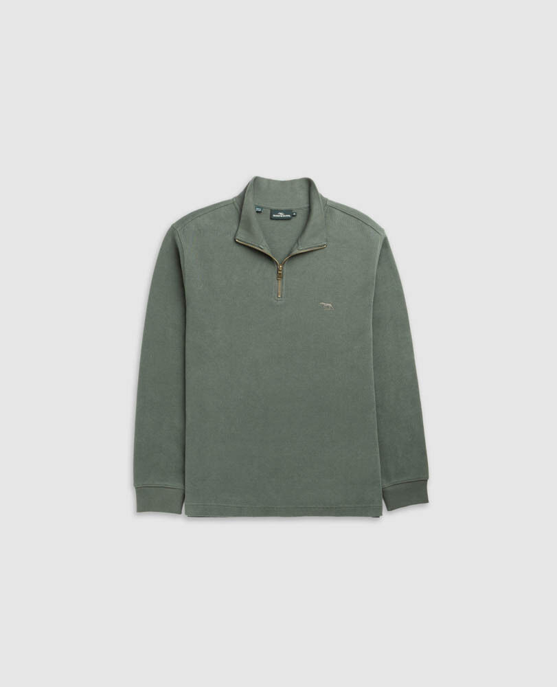 Sweatshirt col 1/4 zip alton ave, ARMY GREEN, Front