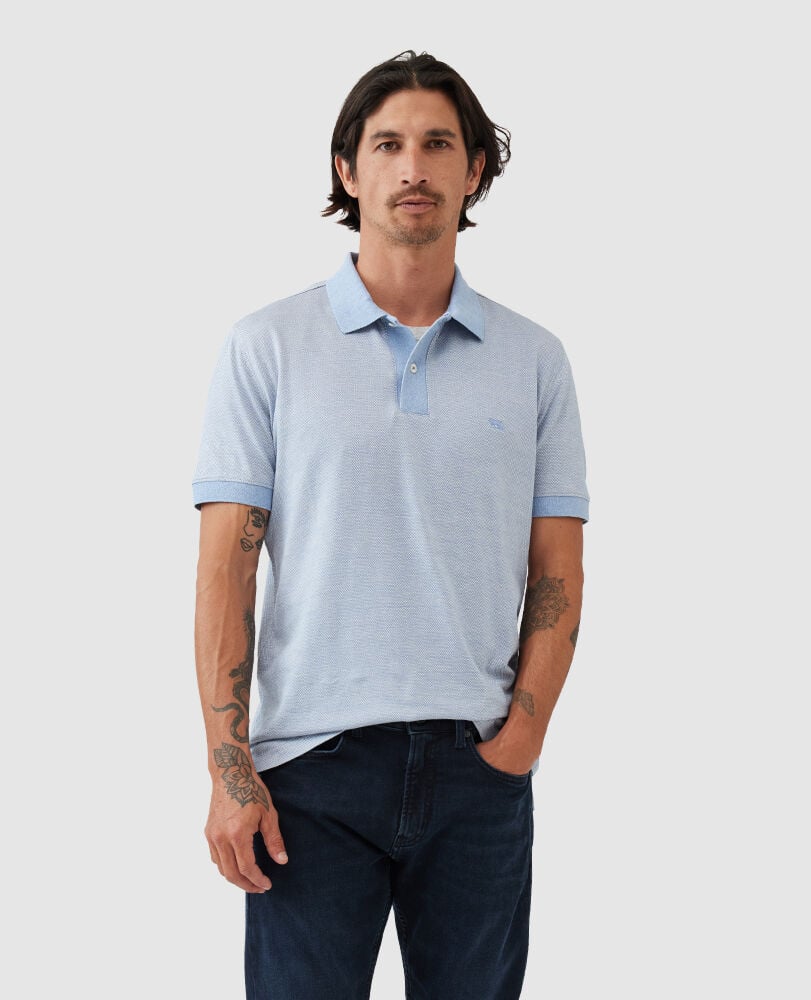 Le Bons Bay Sports Fit Polo, SKY, Front