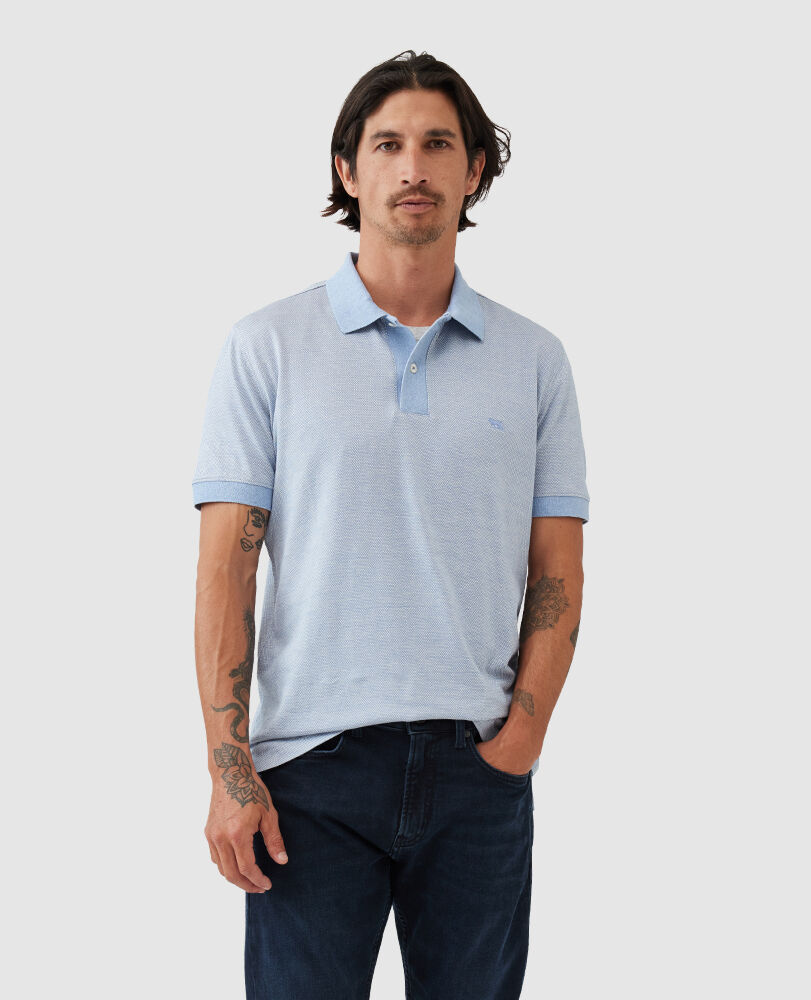 Le Bons Bay Sports Fit Polo, SKY, Front