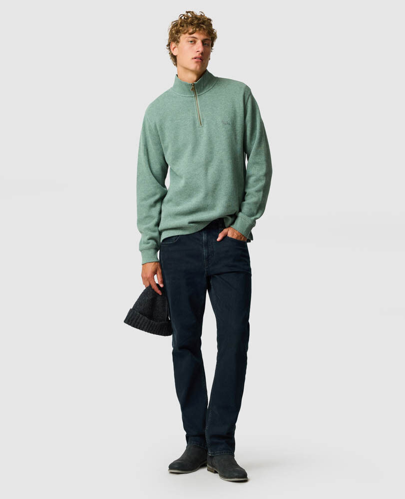 Sweatshirt col 1/4 zip alton ave, FOUG&Egrave;RE, Off Front