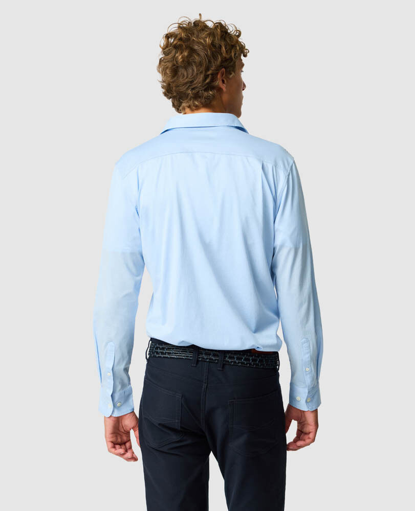 Ascot Park Sports Fit Shirt, SKY BLUE, Back