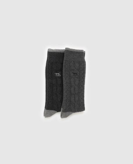 Dunedin Cable Sock 2 Pack, CARBON-CHARCOAL