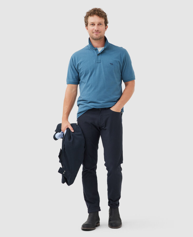 The Gunn Original Fit Polo, TEAL, Off Front