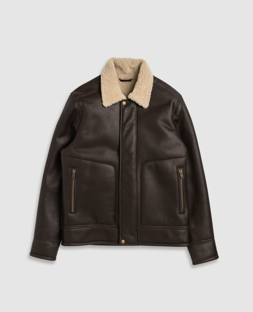 Lederjacke Arrowtown Shearling, MOKKA, Flat Lay