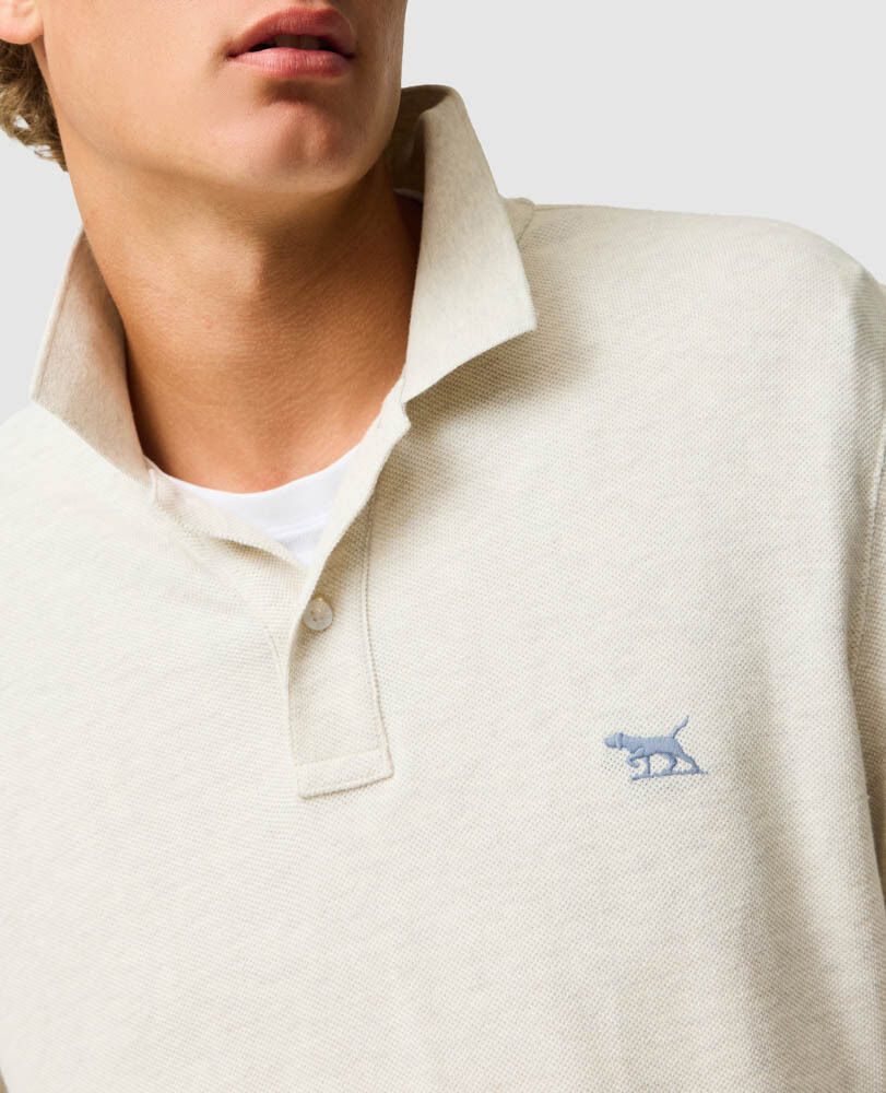 Long Sleeve Sports Fit Gunn Polo, NATURAL, Detail 3