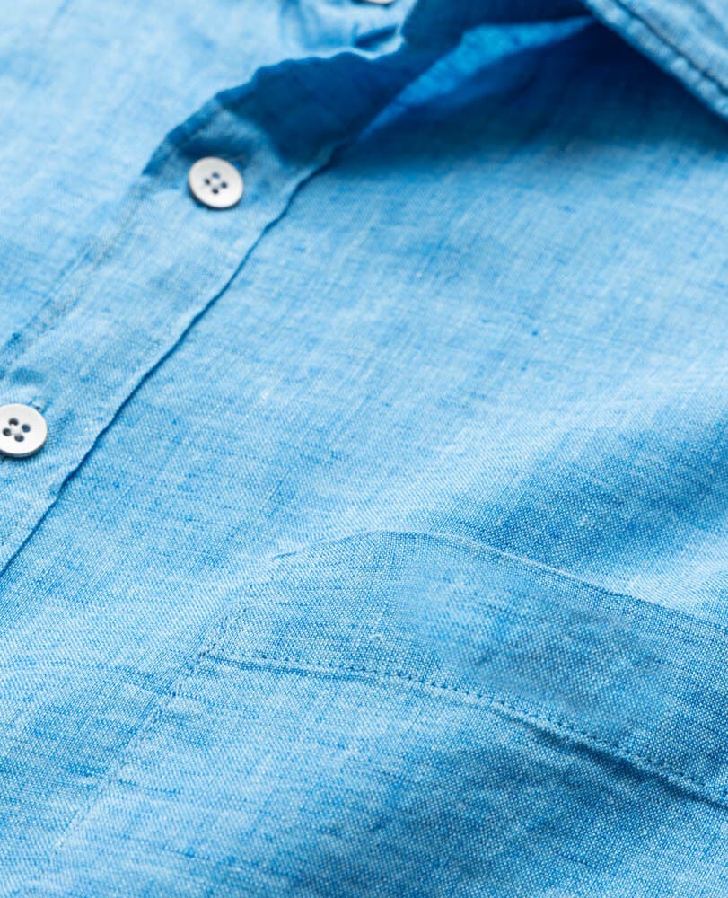 Chemise slim en lin Coromandel, COBALT, Detail 2