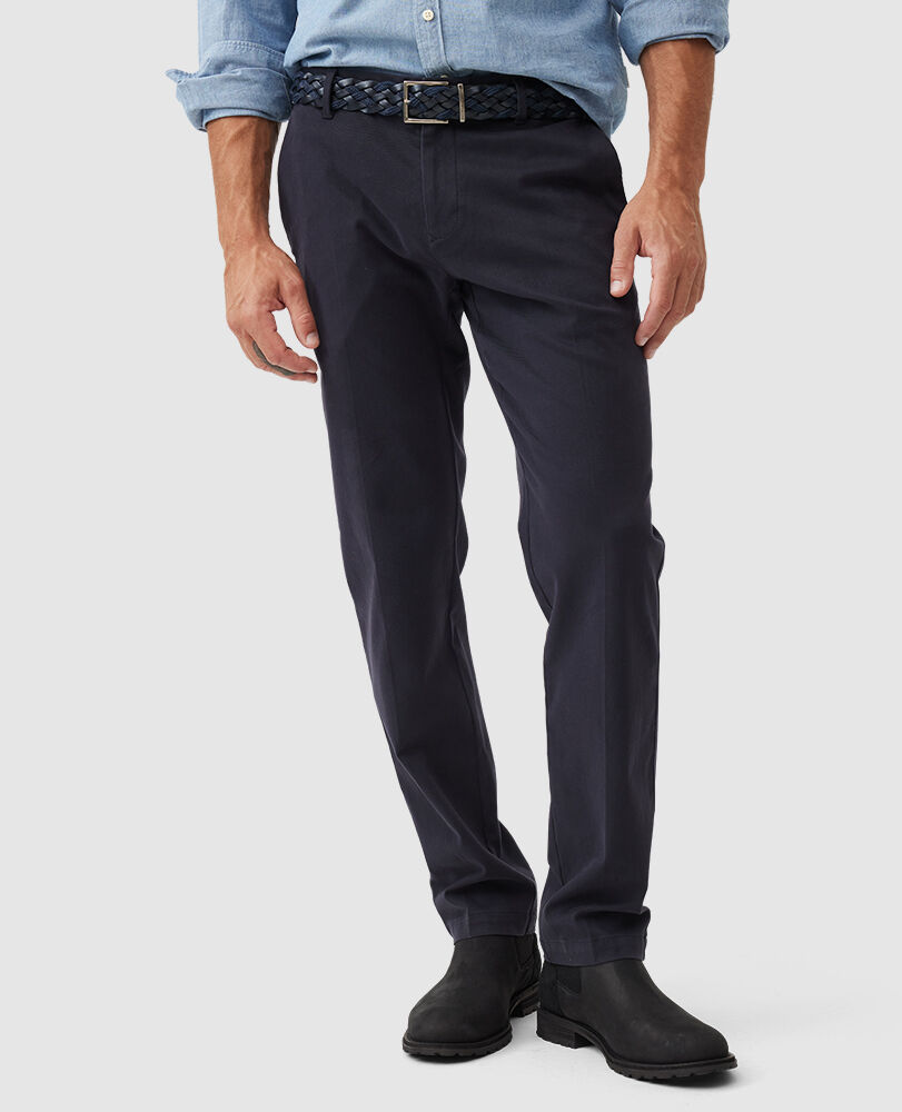 Hanmer Springs Straight Trouser, MARINE, Front