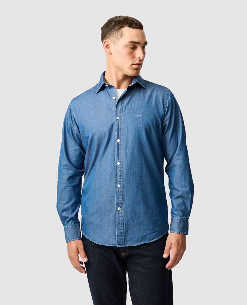 Spring Creeks Sports Fit Shirt, INDIGO, Front
