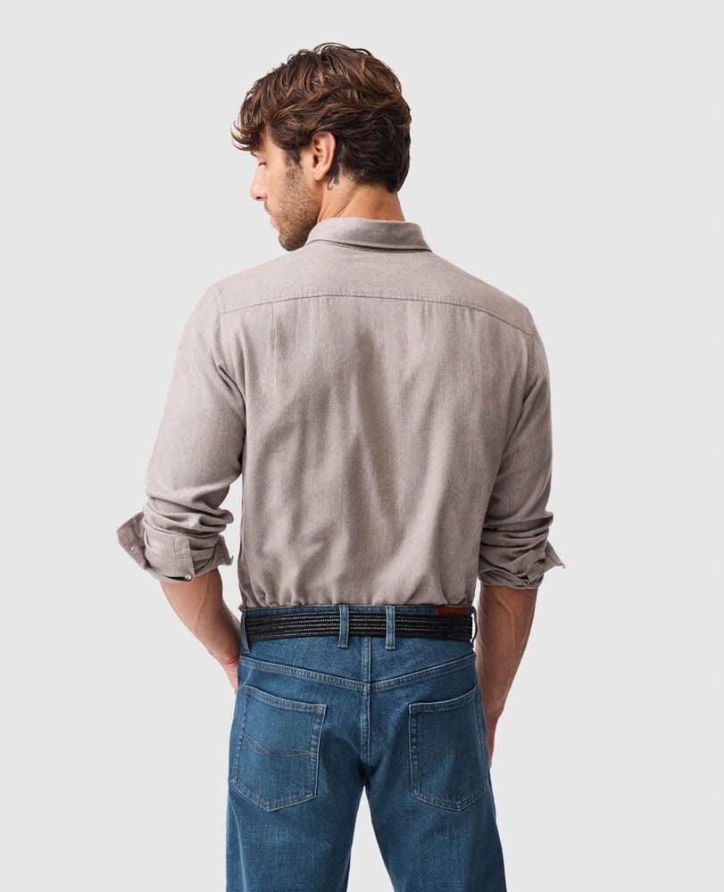 Barrhill Sports Fit Shirt, TAUPE, Back