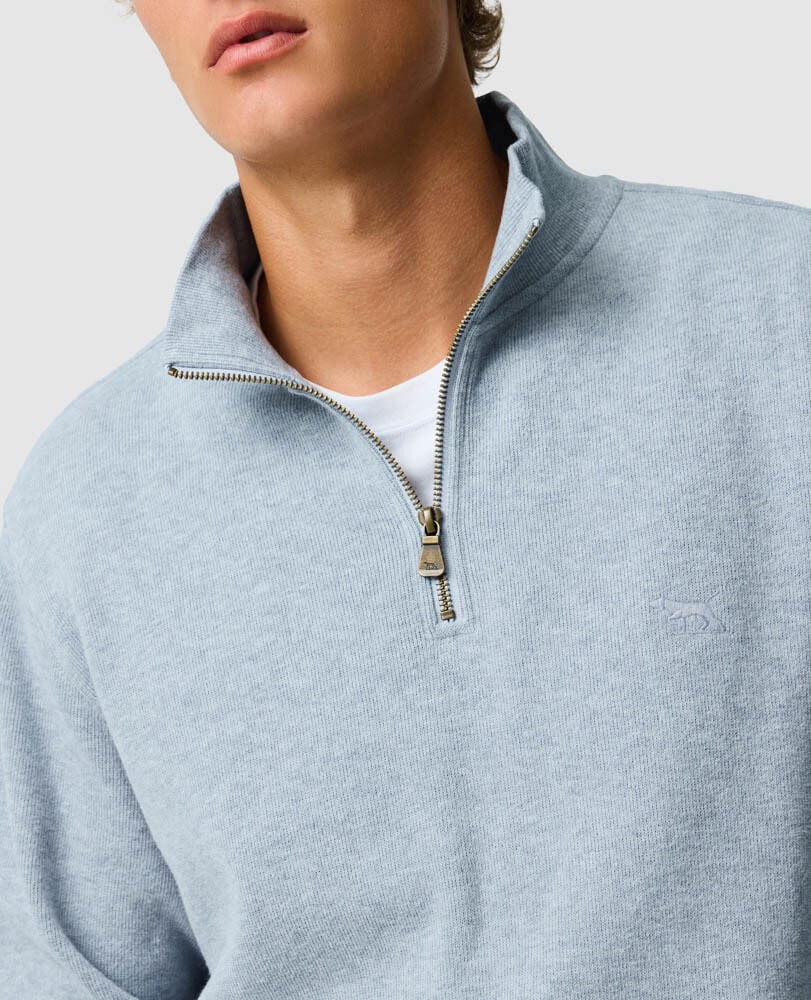 Alton Ave 1/4 Zip Sweatshirt, SEA BREEZE, Flat Lay