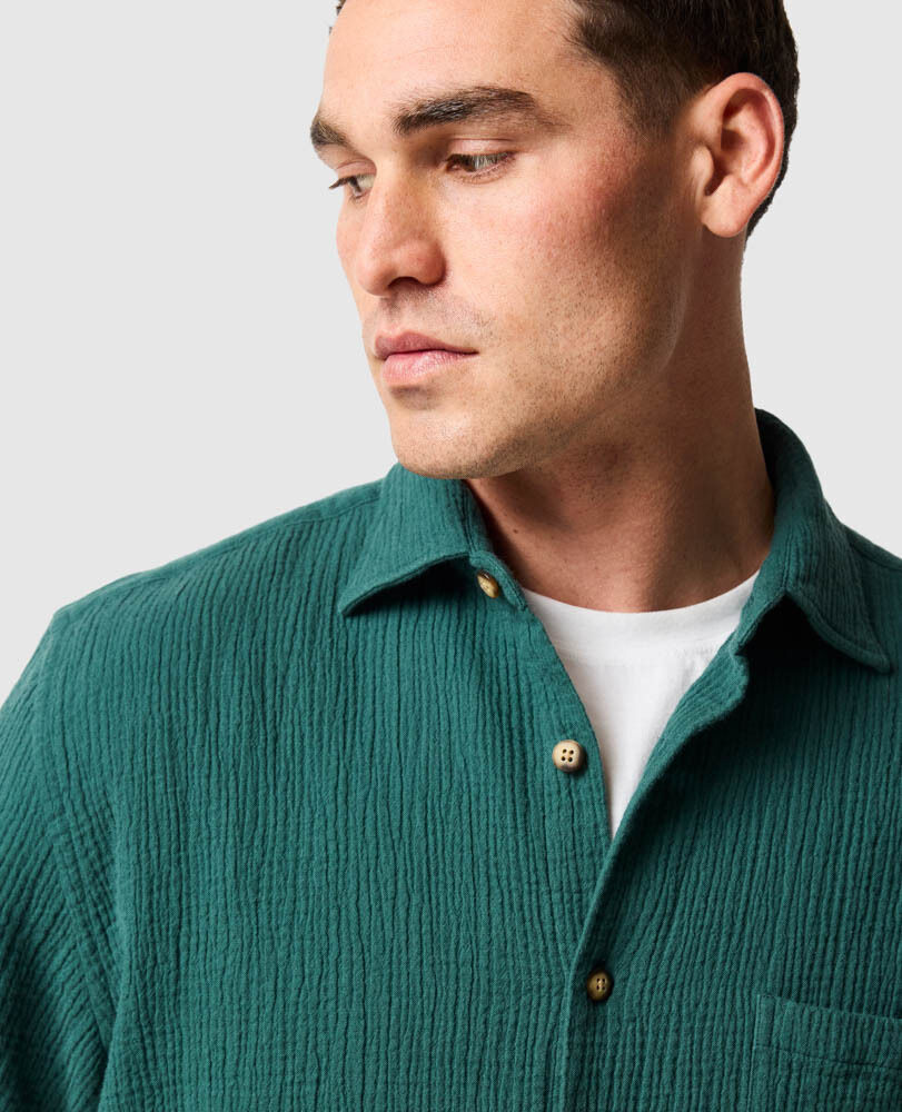 Adams Flat Shirt, BOTTLE GREEN, Detail 2