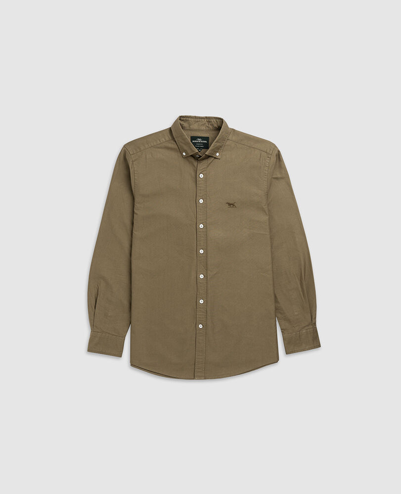 Gunn Oxford Pd Sports Fit Shirt, OLIVE, Flat Lay
