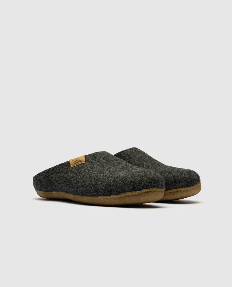Wanaka Wool Slipper, CHARCOAL