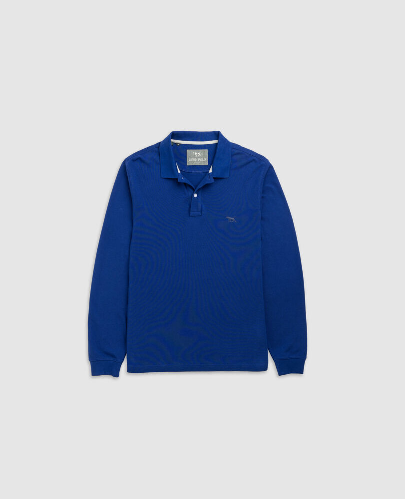 Ls Gunn Polo, DARK COBALT, Flat Lay