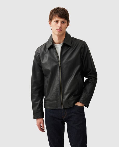 Haymarket Leather Jacket, ONYX