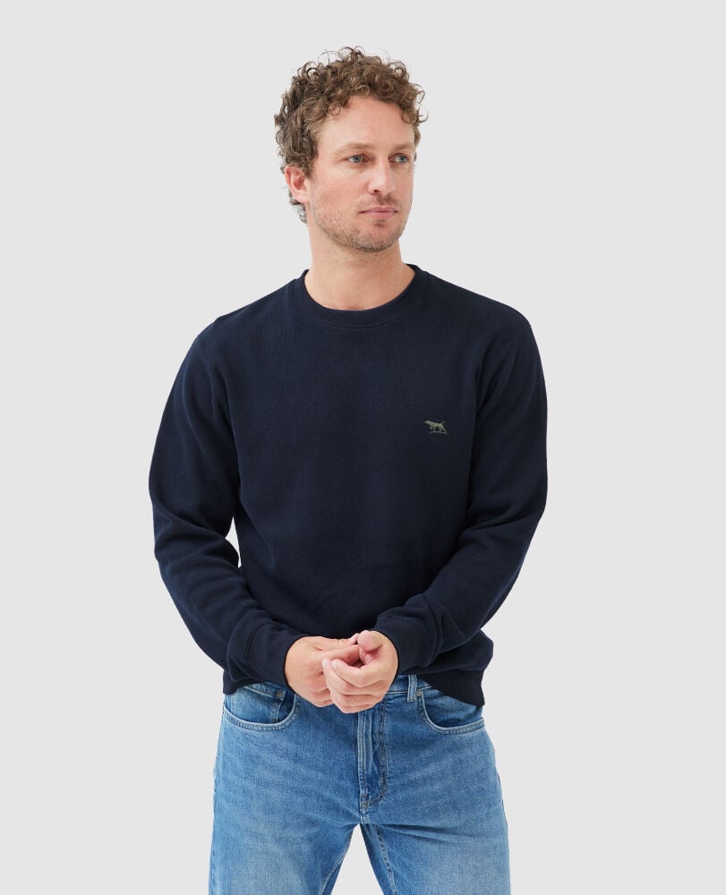 Gunn Crew Neck Sweat, MIDNIGHT, Front
