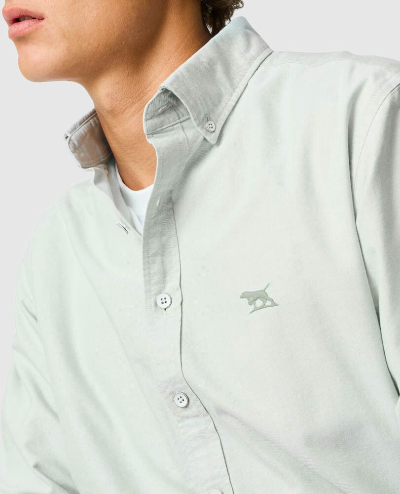 Chemise slim en coton oxford Gunn, EUCALYPTUS, Detail 3