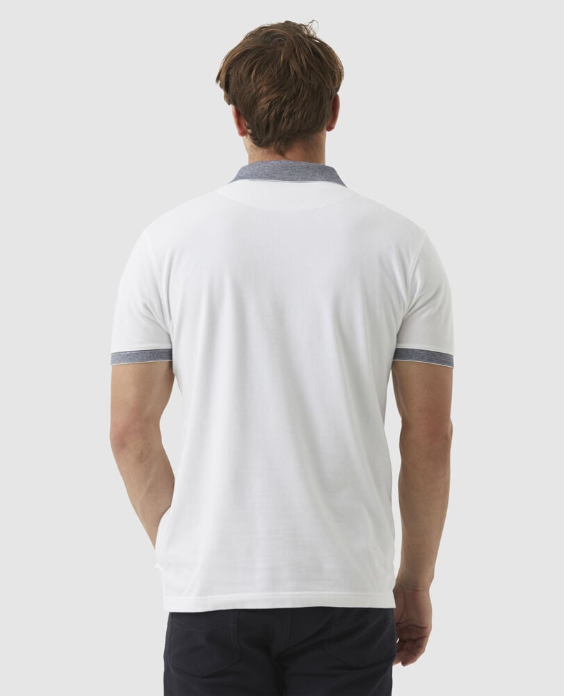 New Haven Sports Fit Polo, SNOW, Back