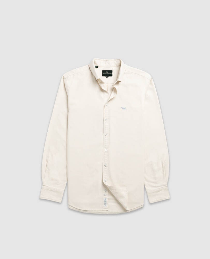 Gunn Oxford Sports Fit Shirt, NATURAL, Flat Lay