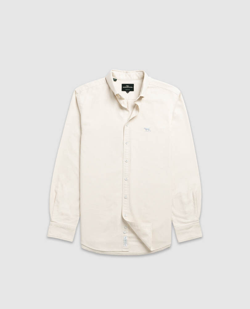 Oxford Sports Fit Shirt, NATURAL, Flat Lay