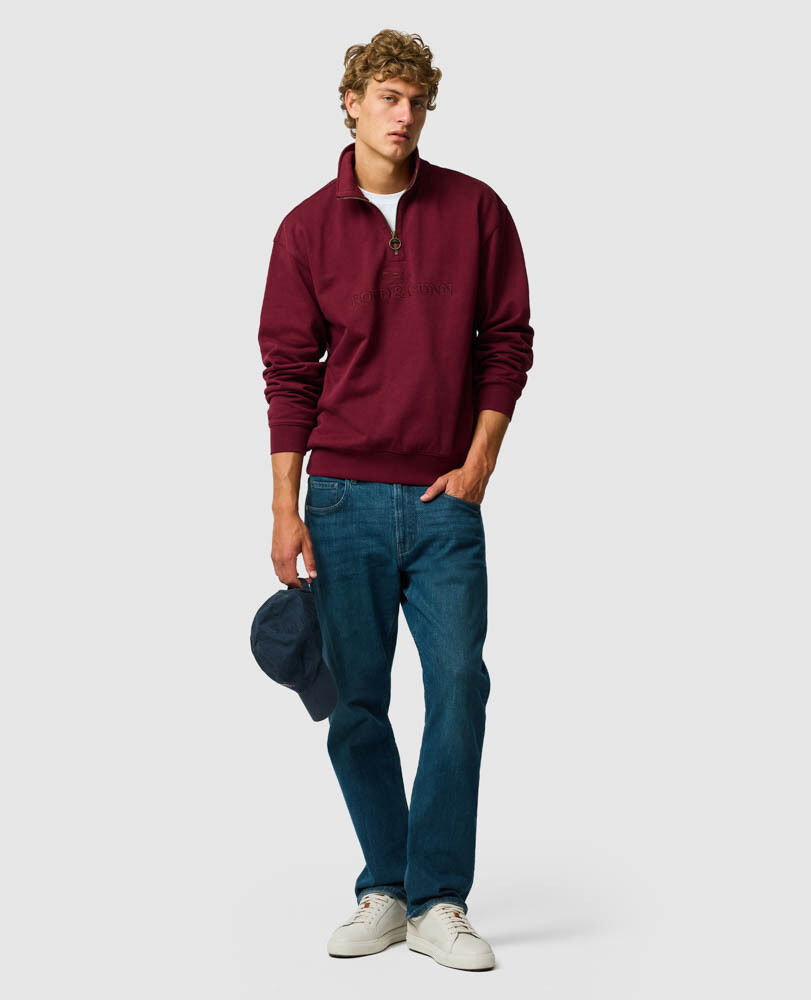 Milford Sound Sweat, OXBLOOD, Off Front