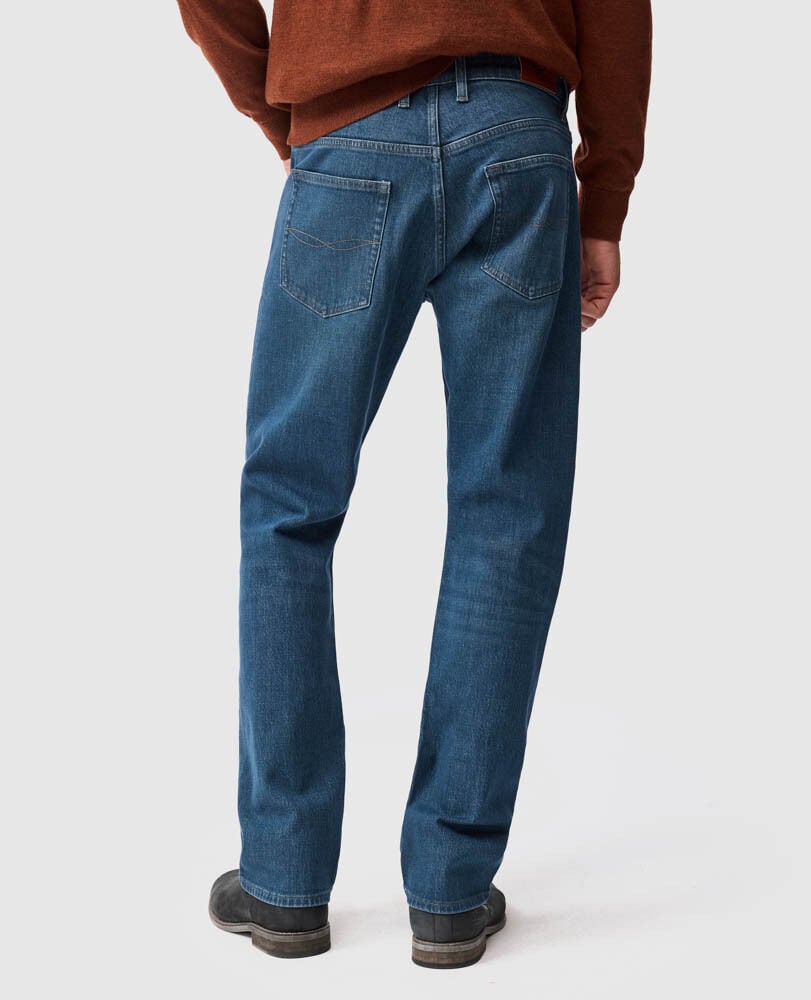 Kurow Relaxed Fit Italian Denim, MID BLUE, Back
