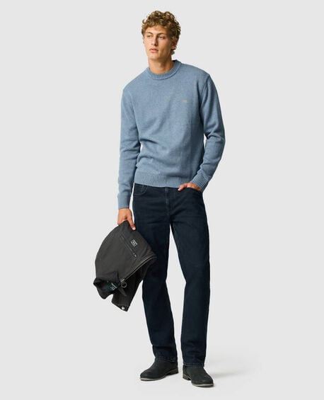 Gunn Crew Sweater, CHAMBRAY