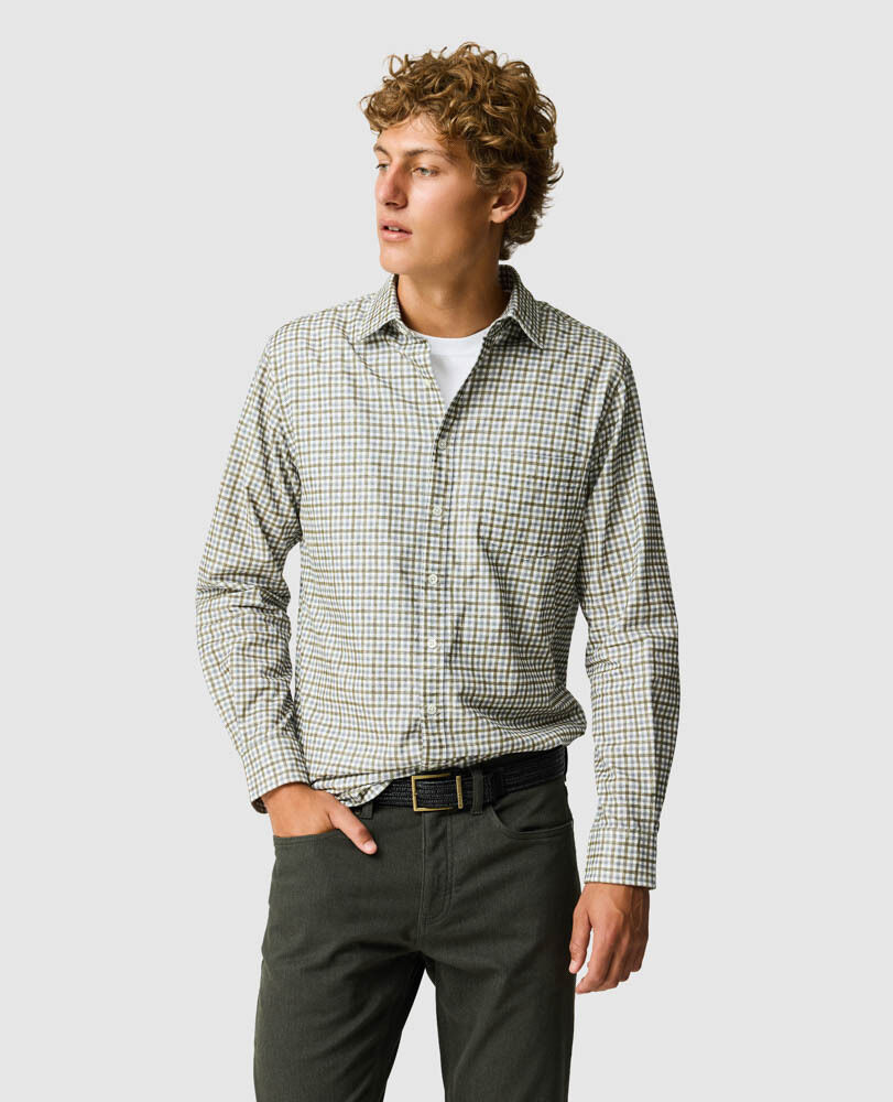 Gledknowe Sports Fit Shirt, OLIVE, Front