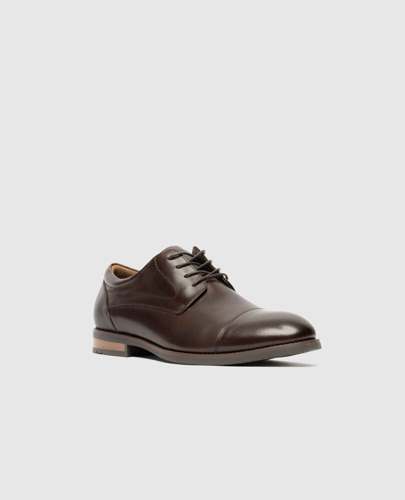 Loburn Derby Shoe, CHOCOLATE, Off Front