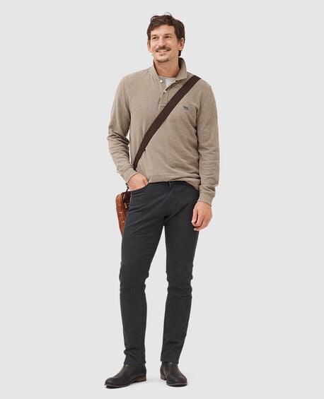 Long Sleeve Sports Fit Gunn Polo, LATTE