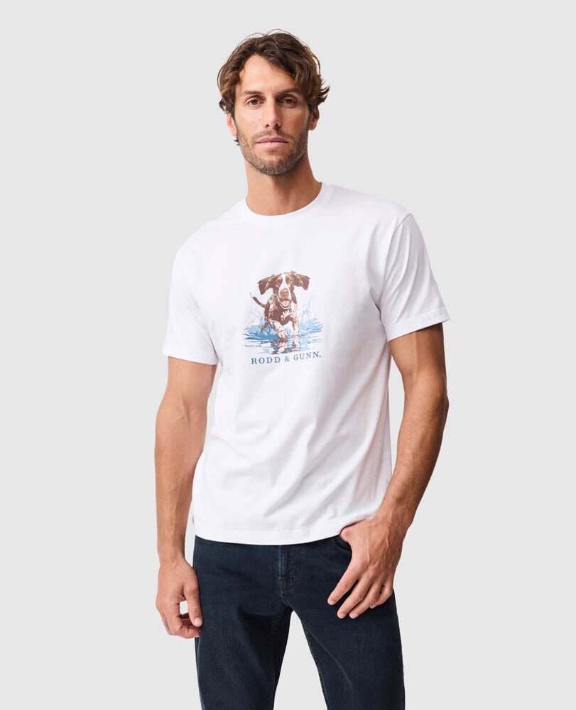 Gunner's Track T-Shirt , SNOW, Front