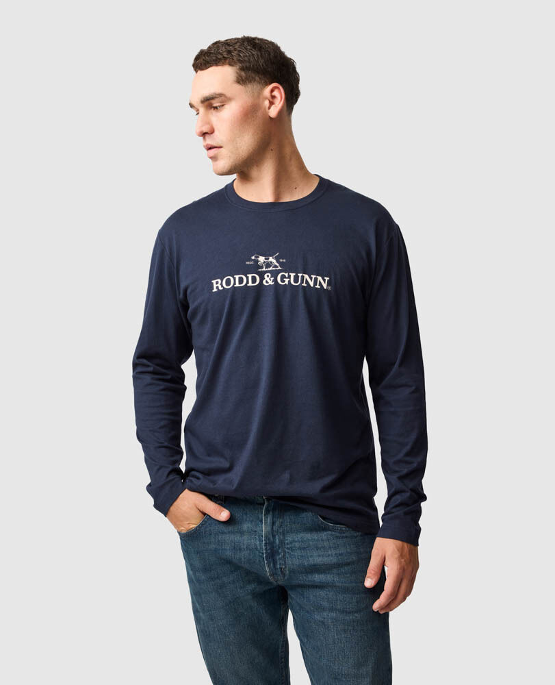 Long Sleeve Logo T-Shirt, MIDNIGHT, Front